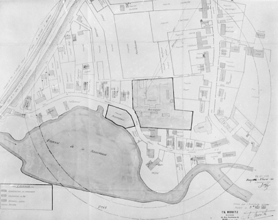 Etablissement J. Beauseigneur à Danjoutin (Territoire de Belfort) Ancienne Teinturerie Alsacienne - Plan d'ensemble de la propriété. © Région Bourgogne-Franche-Comté, Inventaire du patrimoine
