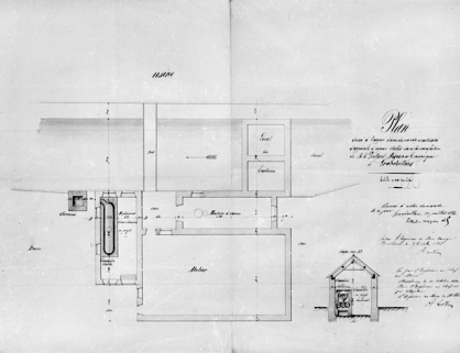 Plan dressé à l'appui d'une demande en autorisation d'appareils à vapeur établis dans la manufacture de MM. Viellard-Migeon et Cie à Grandvillars. © Région Bourgogne-Franche-Comté, Inventaire du patrimoine Plan dressé à l'appui d'une demande en autorisation d'appareils à vapeur établis dans la manufacture de MM. Viellard-Migeon et Cie à Grandvillars. © Région Bourgogne-Franche-Comté, Inventaire du patrimoine