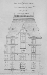 Projet d'agrandissement du château. Monsieur Armand Viellard à Morvillars. Façade principale au nord-ouest. © Région Bourgogne-Franche-Comté, Inventaire du patrimoine