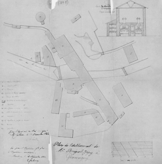 Plan de l'établissement de M. Boigeol-Japy à Giromagny. © Région Bourgogne-Franche-Comté, Inventaire du patrimoine