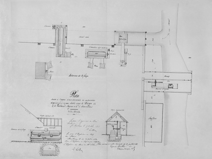 Plan dressé à l'appui d'une demande en autorisation d'appareils à vapeur établis dans la forge de MM. Viellard-Migeon et Cie à Morvillars. © Région Bourgogne-Franche-Comté, Inventaire du patrimoine Plan dressé à l'appui d'une demande en autorisation d'appareils à vapeur établis dans la forge de MM. Viellard-Migeon et Cie à Morvillars. © Région Bourgogne-Franche-Comté, Inventaire du patrimoine