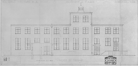 Fil Isolé Moderne S.A. Delle - Bâtiment à étages. Façade et passage - R 111. © Région Bourgogne-Franche-Comté, Inventaire du patrimoine