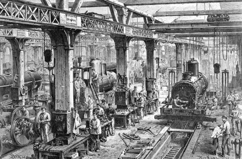 Belfort : construction de locomotives dans les ateliers de la Société alsacienne de constructions mécaniques. © Région Bourgogne-Franche-Comté, Inventaire du patrimoine