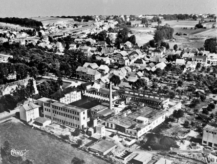 Delle. Vue aérienne, l'Usine U.D.D. © Région Bourgogne-Franche-Comté, Inventaire du patrimoine