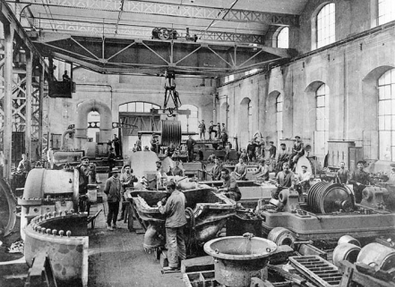 Montage des turbines à vapeur. © Région Bourgogne-Franche-Comté, Inventaire du patrimoine