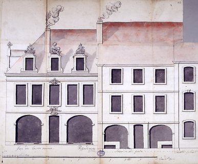 Elévation de la façade principale sur rue. © Région Bourgogne-Franche-Comté, Inventaire du patrimoine