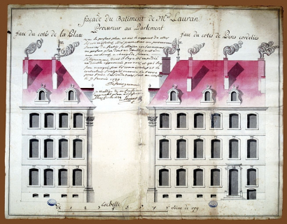 Elévation des façades : dessin à échelle réduite. © Région Bourgogne-Franche-Comté, Inventaire du patrimoine