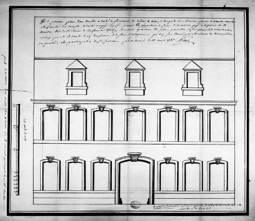 Elévation de la façade sur rue. © Région Bourgogne-Franche-Comté, Inventaire du patrimoine