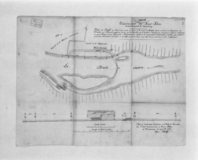 Plan et profil en long d'une partie du cours de la rivière du Doubs [...]. © Région Bourgogne-Franche-Comté, Inventaire du patrimoine