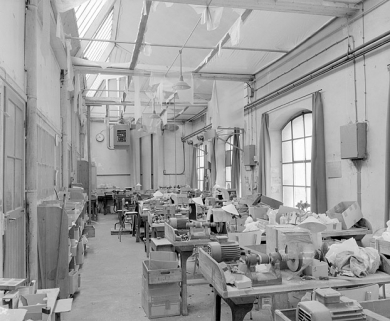 Vue des machines de l'atelier de finissage depuis l'extrémité ouest. © Région Bourgogne-Franche-Comté, Inventaire du patrimoine