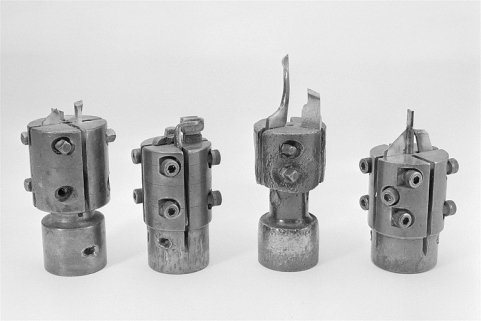 Détail de quatre outils de coupe. © Région Bourgogne-Franche-Comté, Inventaire du patrimoine