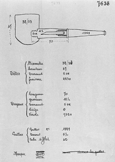 Modèle n° 7638 d'une pipe en merisier. © Région Bourgogne-Franche-Comté, Inventaire du patrimoine