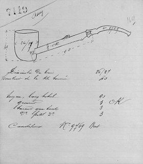 Modèle n° 7119 d'une pipe en merisier. © Région Bourgogne-Franche-Comté, Inventaire du patrimoine