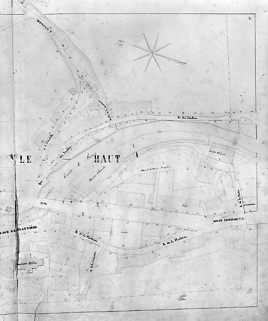 Morez. Plan d'alignements [6e division : partie droite], 1845-1859. © Région Bourgogne-Franche-Comté, Inventaire du patrimoine