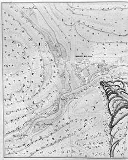 Morez. Plan d'alignements [plan dépliant : 1ère partie, à gauche], 1845-1859. © Région Bourgogne-Franche-Comté, Inventaire du patrimoine