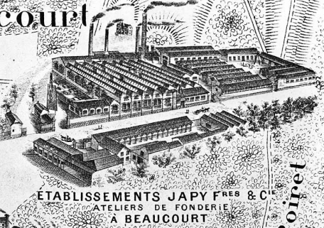 Plan monumental des grandes usines de la vallée de Montbéliard et partie du Territoire de Belfort [la fonderie]. © Région Bourgogne-Franche-Comté, Inventaire du patrimoine