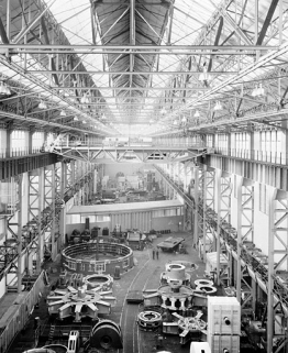 Hall de montage du gros matériel électrique tournant. © Région Bourgogne-Franche-Comté, Inventaire du patrimoine