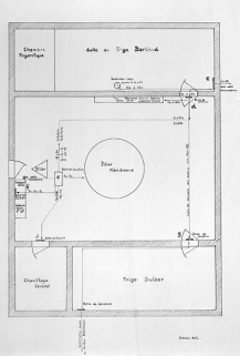 Pavillon Méridienne. Sous-sol [implantation des instruments], années 1930. © Région Bourgogne-Franche-Comté, Inventaire du patrimoine