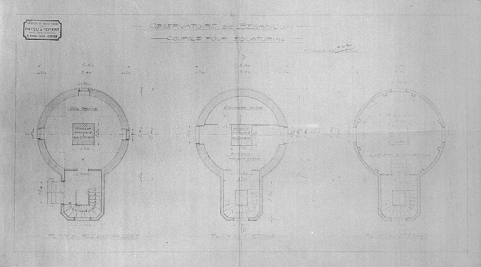 Observatoire de Besançon. Coupole pour équatorial [plans à chaque étage], vers 1938. © Région Bourgogne-Franche-Comté, Inventaire du patrimoine