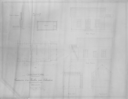 Observatoire. Construction d'un Pavillon pour Laboratoires, 1934. © Région Bourgogne-Franche-Comté, Inventaire du patrimoine Observatoire. Construction d'un Pavillon pour Laboratoires, 1934. © Région Bourgogne-Franche-Comté, Inventaire du patrimoine