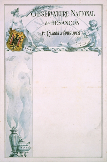 L'heure va passer, elle passe, elle est passée [projet de décor pour un bulletin de marche, 1ère classe d'épreuves], limite 19e siècle 20e siècle. © Région Bourgogne-Franche-Comté, Inventaire du patrimoine