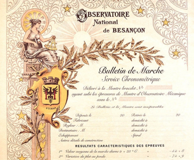 [Bulletin de marche d'une montre-bracelet : détail de la partie supérieure], décennie 2000. © Région Bourgogne-Franche-Comté, Inventaire du patrimoine