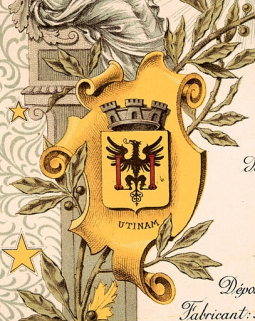 [Bulletin de marche d'un chronomètre de poche, deuxième classe d'épreuves : détail des armoiries de Besançon], 1ère moitié 20e siècle. © Région Bourgogne-Franche-Comté, Inventaire du patrimoine