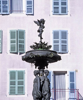 Vue d'ensemble de la vasque et de Cupidon. © Région Bourgogne-Franche-Comté, Inventaire du patrimoine