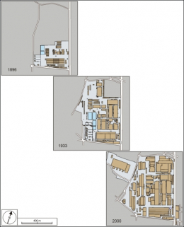 Evolution du bâti entre 1896 et 2000. © Région Bourgogne-Franche-Comté, Inventaire du patrimoine