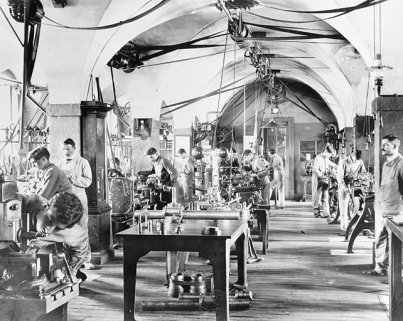 Année scolaire 1916-1917 [l'atelier de mécanique]. © Région Bourgogne-Franche-Comté, Inventaire du patrimoine