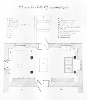 Plan de la salle chronométrique, vers 1905. © Région Bourgogne-Franche-Comté, Inventaire du patrimoine