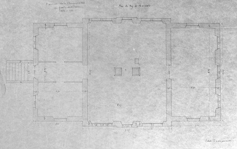 Pavillon de la chronométrie ou grande méridienne. Plan du rez-de-chaussée, 1883-1884. © Région Bourgogne-Franche-Comté, Inventaire du patrimoine
