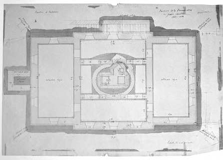 Pavillon de la chronométrie ou grande méridienne [plan des fouilles et fondations], 1883-1884. © Région Bourgogne-Franche-Comté, Inventaire du patrimoine