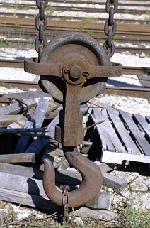 Poulie et crochet de levage. © Région Bourgogne-Franche-Comté, Inventaire du patrimoine