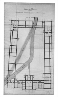 Ville de Morez. Construction d'un groupe scolaire et hôtel de ville. Plan du sous-sol, 1885. © Région Bourgogne-Franche-Comté, Inventaire du patrimoine Ville de Morez. Construction d'un groupe scolaire et hôtel de ville. Plan du sous-sol, 1885. © Région Bourgogne-Franche-Comté, Inventaire du patrimoine