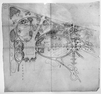 [Projet de transformation du terrain de l'observatoire en parc boisé : plan de la partie sud-ouest], 1903. © Région Bourgogne-Franche-Comté, Inventaire du patrimoine
