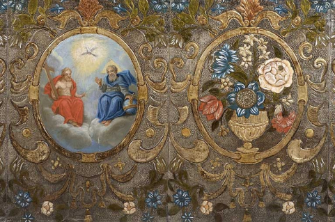 Détail, deux médaillons. © Région Bourgogne-Franche-Comté, Inventaire du patrimoine