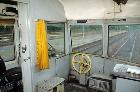 Intérieur, côté extrémité 2 : cabine de conduite et fourgon à bagages. © Région Bourgogne-Franche-Comté, Inventaire du patrimoine