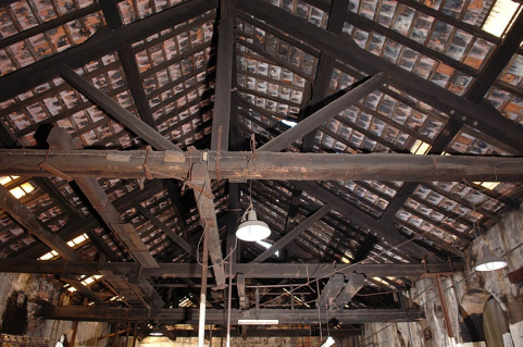 Charpente de la forge du Bas depuis le nord. © Région Bourgogne-Franche-Comté, Inventaire du patrimoine Charpente de la forge du Bas depuis le nord. © Région Bourgogne-Franche-Comté, Inventaire du patrimoine