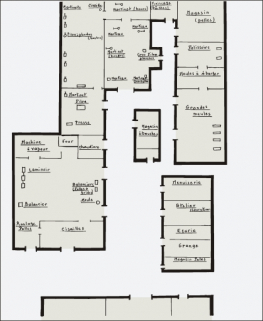Schéma de localisation des machines en 1920. © Région Bourgogne-Franche-Comté, Inventaire du patrimoine Schéma de localisation des machines en 1920. © Région Bourgogne-Franche-Comté, Inventaire du patrimoine