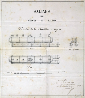 Salines de Melcey et Fallon [dessin de la chaudière à vapeur]. © Région Bourgogne-Franche-Comté, Inventaire du patrimoine