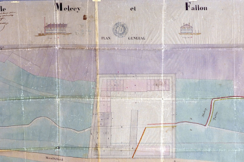 Saline de Melcey et Fallon. Plan général. Projet d'établissement d'une saline pour être joint à un demande en autorisation d'exploitation. © Région Bourgogne-Franche-Comté, Inventaire du patrimoine Saline de Melcey et Fallon. Plan général. Projet d'établissement d'une saline pour être joint à un demande en autorisation d'exploitation. © Région Bourgogne-Franche-Comté, Inventaire du patrimoine