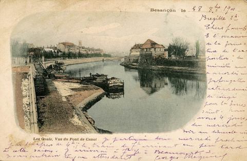Les Quais, vus du Pont de Canot [et le port de Canot], 4e quart 19e siècle. © Région Bourgogne-Franche-Comté, Inventaire du patrimoine