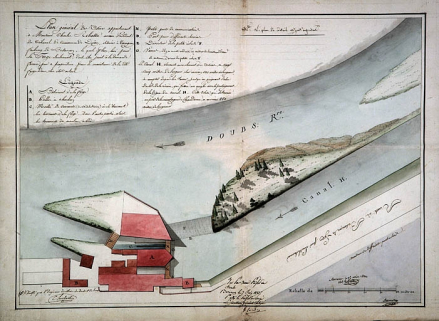 Plan général des usines appartenant à Monsieur Charles Rebattu [...] levé pour la forge seulement [...], 1822. © Région Bourgogne-Franche-Comté, Inventaire du patrimoine