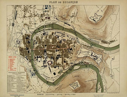 Plan de Besançon, 1893-1894. © Région Bourgogne-Franche-Comté, Inventaire du patrimoine Plan de Besançon, 1893-1894. © Région Bourgogne-Franche-Comté, Inventaire du patrimoine
