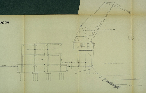 Construction d'un port fluvial à Besançon. Avant-projet. Profil en travers type du port, 1933. © Région Bourgogne-Franche-Comté, Inventaire du patrimoine Construction d'un port fluvial à Besançon. Avant-projet. Profil en travers type du port, 1933. © Région Bourgogne-Franche-Comté, Inventaire du patrimoine