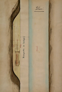 Dérivation sous la citadelle de Besançon. Dessin d'une gare d'évitement dans le tunnel [plan], 1879. © Région Bourgogne-Franche-Comté, Inventaire du patrimoine