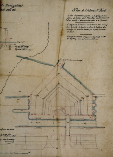 Plans et détails relatifs à l'écluse de navigation à établir à la gorge du bastion St Paul, coté 38 [détail], 1827. © Région Bourgogne-Franche-Comté, Inventaire du patrimoine