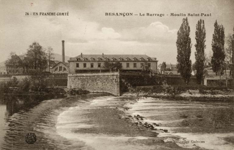 En Franche-Comté. Besançon - Le Barrage - Moulin Saint-Paul, avant 1916. © Région Bourgogne-Franche-Comté, Inventaire du patrimoine En Franche-Comté. Besançon - Le Barrage - Moulin Saint-Paul, avant 1916. © Région Bourgogne-Franche-Comté, Inventaire du patrimoine