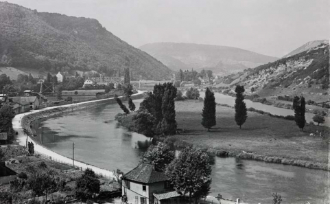 [Vue d'ensemble de la vallée du Doubs à Casamène], 1ère moitié 20e siècle. © Région Bourgogne-Franche-Comté, Inventaire du patrimoine